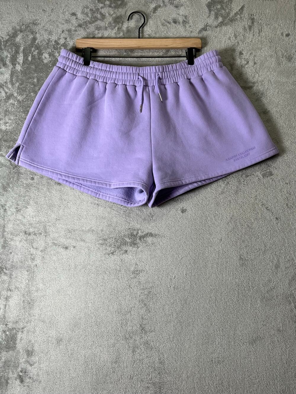 Comfrt Pastel Edit Lavender Fleece Sweat Shorts Drawstring Size 2XL Athleisure